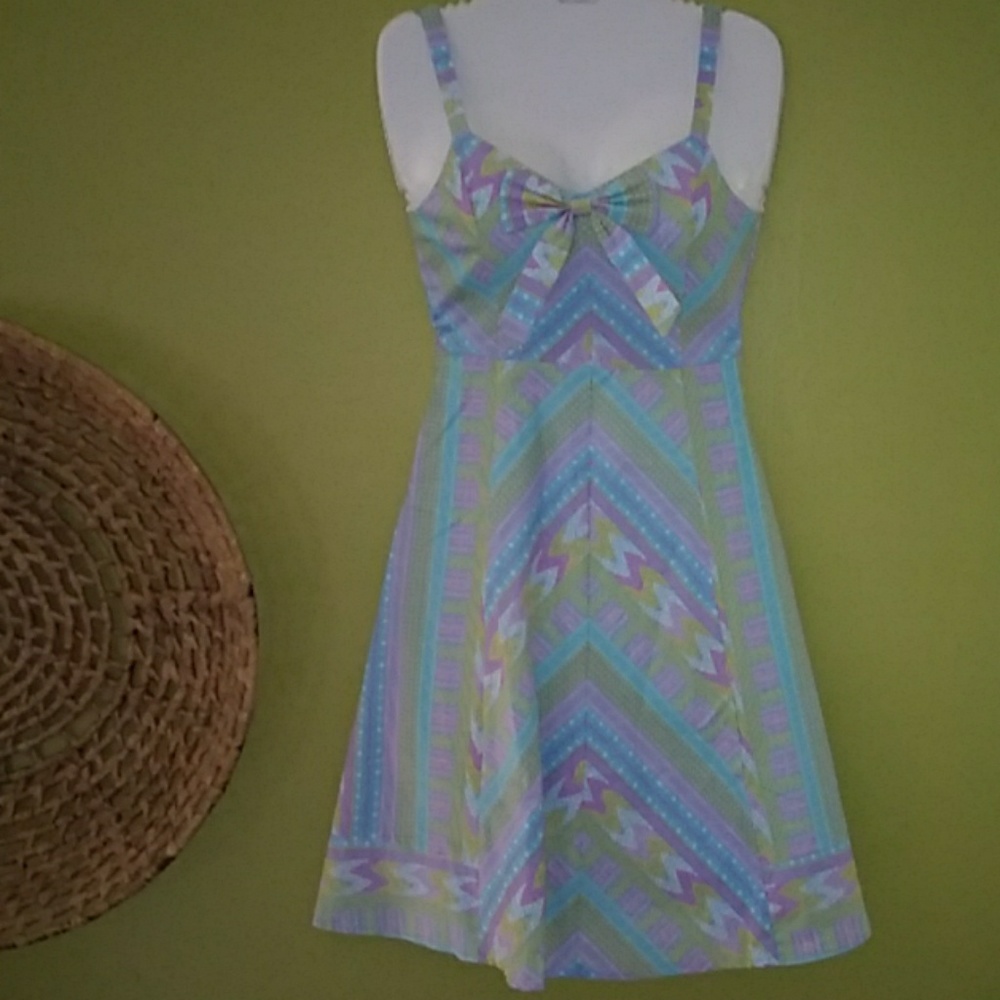 Modcloth Retro Geometric Summer Dress Sz XS NWOT